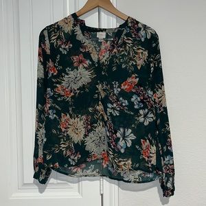 A new day. Sheer floral blouse small
